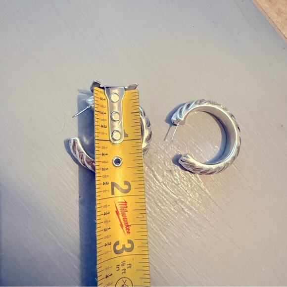 Simon Sebbag 925 Sterling Silver Hoop Earrings - Picture 6 of 15